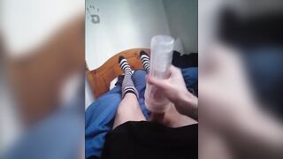 soft femmeboy explodes in haunch highs and petticoat
