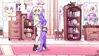 MAX THE ELF : ( ANIMATION ) - FUTANARI - SEE A 3SOME WITH CUTE BUT GALS IN MY ROOM
