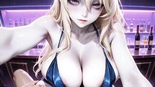 Loneliness pale woman get drilled by fortunate bartender