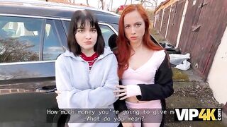 VIP4K. 2 Amateur Lesbos Don’t Mind Their 1st Trio With a Stranger