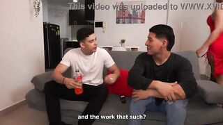 Sharing with allies is the most good! - His breasty redhead girlfriend is the most excellent for sex