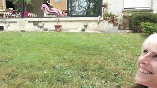 The Mature Honeys Are Masturbating Every Other and Gratifying Themselves with Dildos in the Garden.