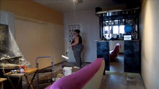 painting my livingroom, music: Golden Sunrise by Josh Woodward