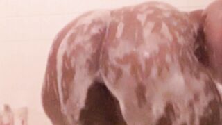 Ebony overweight and soaked