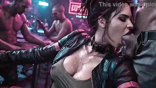 AI-generated Panam Palmer takes coarse public sex at the bar whilst thick cum drenches her face