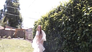 Hippie prance and dance outdoors