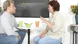 mother I'd like to fuck sucks penis then gets drilled to a throat spunk flow