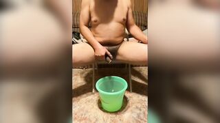 Pissing compilation - super hawt tea jug and bucket pissing and a extraordinary public elevated fence pole void urine