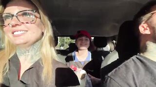 I discovered a windshield washer at the traffic light! And I called him over to be a porn actor and have sexy sex in our car in the midst of the street. I made her all moist and that babe smeared our whole car seat.