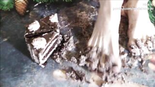 1. Crush Cake with Undressed Feet to Feed Footslave - Nina Yo