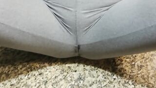 Pissing my panties and getting a golden shower at the same time