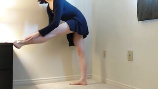 Tiny shows off her legs and booty during the time that wearing SOLELY a suit
