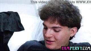 Tiny black teen stepsister devours her virgin stepbros large cock