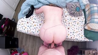 Creampie sex with stepmom in the morning POV