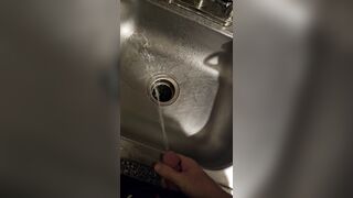 Full urinate in the kitchen sink