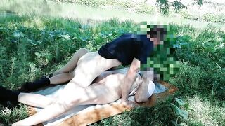 hawt wench doused with semen on the river bank