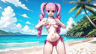 One Piece Chicks - One Piece female characters dancing in bikini topless and exposed - AI Generated
