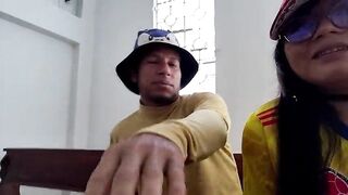 A Colombian Latin chick meets a stud at church where they are praying to the saint. This babe makes advances towards him, and the stud takes her home to have sex.