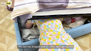 Vaginal gift of fate STEPMOM stuck underneath the couch.