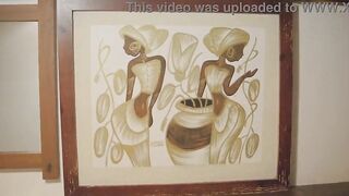 Intensive Black Latin babe Shower Sex