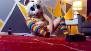 A Excited Nori Takes an Ika Vibrator in her SOAKED twat in her Golden Bikini and Haunch Highs until This babe Cums