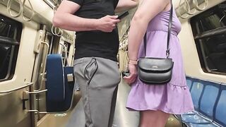 Watching how my wife is touched in public. That babe jerk off stranger's erection on crowded subway