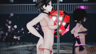 MMD SFW Mitsu And Kaat - Nice Night Kiss 1100