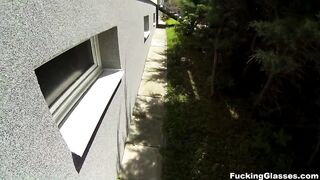 Banging Glasses - Casual dick riding outdoors