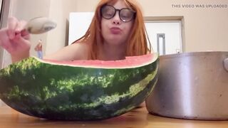 Giantess Stepsister Eats Watermelon and Is Actually Lustful Whilst Small Stepbrother Watches Giantess Stepsister Eat