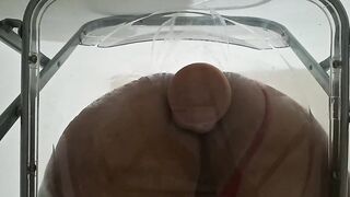 Obese Butt Trans Gwen Tennyson Facesitting and Anal Drilled with Creampie throughout Clear Chair for the 1st Time