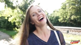German Scout - Natural Angel Riddy with Bushy Twat Get Multiple Climax at Pick up Casting