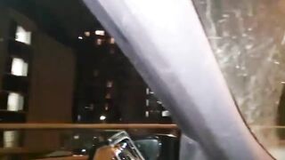 Hawt TEEN Flashing Her VAGINA and BREASTS in the CAR on a PUBLIC HIGHWAY - UPSKIRT No PANTS