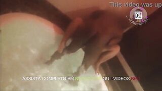 Ebony chap banging me in the jacuzzi (birthday surprise)