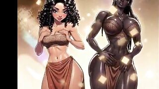 AI Generated - Manga toon hawt marvelous animated comics afro american ebony black european trans dominant-bitch stripper bangs step sister raw and cums inside her snatch out of cum drum