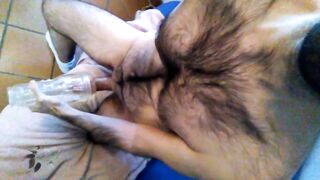 Curly stud bangs fleshlight and cums all over it VOL.12