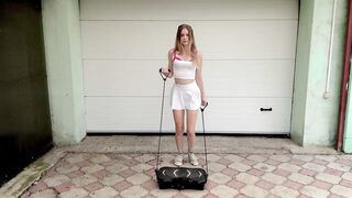 Beautiful beauty does fitness to ride a shlong for a lengthy time