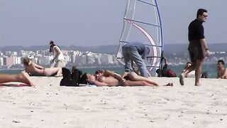 Unabashedly lesbo games on the beach