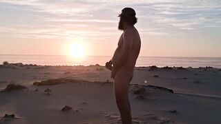 Jacking off at Sunset