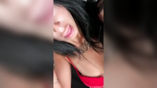 ???? Large boobs brunette hair teasing in underware ????