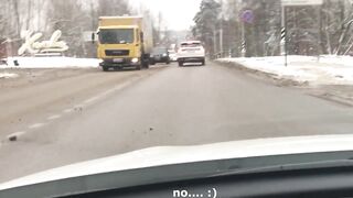 Risky taxi ride nude to Santa Claus