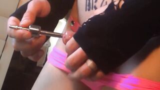 Inverted Chastity Off, Itty Bitty Clitty Gets Sounded, Poked Back in & Locked up Anew!