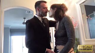 Fancy English bitch rammed in twat and throat