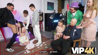 VIP4K. Team fuck with the Bride