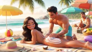 Secret Summer Heat in the Beach Abode Jacuzzi with My Partner's Closest Ally (ai Generated)