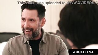 ADULT TIME - Virgin Male Teams Up With Stepdad To Screw Excited Blindfolded Stepmom Dana Vespoli