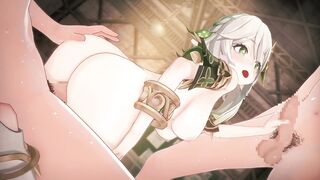 【Genshin Impact Nahida】group sex CG Anime Animation.(Fingering,tugjob,oral sex,sex)