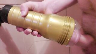 Screwing my Fleshlight in the shower cum everywhere