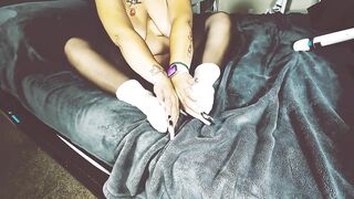 Just the ripped nylons!