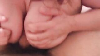 Breasty Bad Angel Works His Shaft
