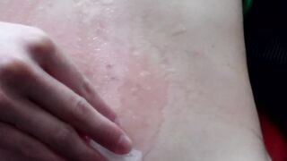 my luscious navel is filled with ice water and burns with an ice game abdomen Dream of Paula nipps